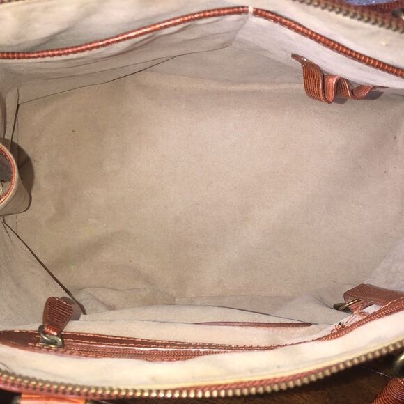 BRAHMIN Prissy Collection Italian Croc Embossed Leather Dome Shaped Satchel VTG